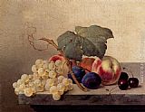 Still Life With Grapes, Peaches, Plums And Cherries by Emilie Preyer